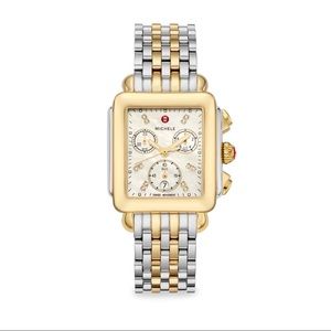 Women’s MICHELE Yellow Gold Diamond Deco Two Tone Watch